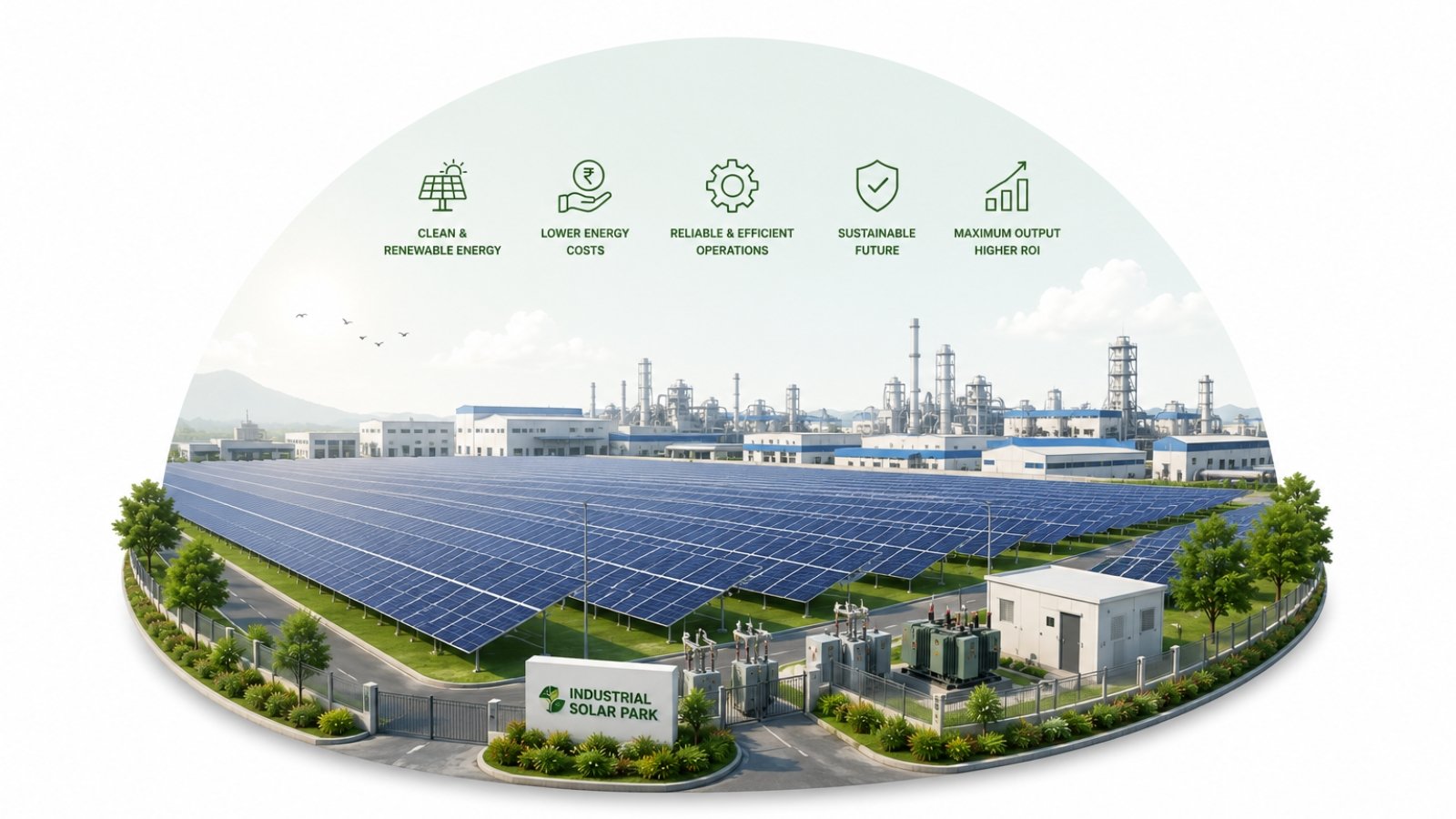 Ready to develop industrial solar park- contact abhiyant renewable energy